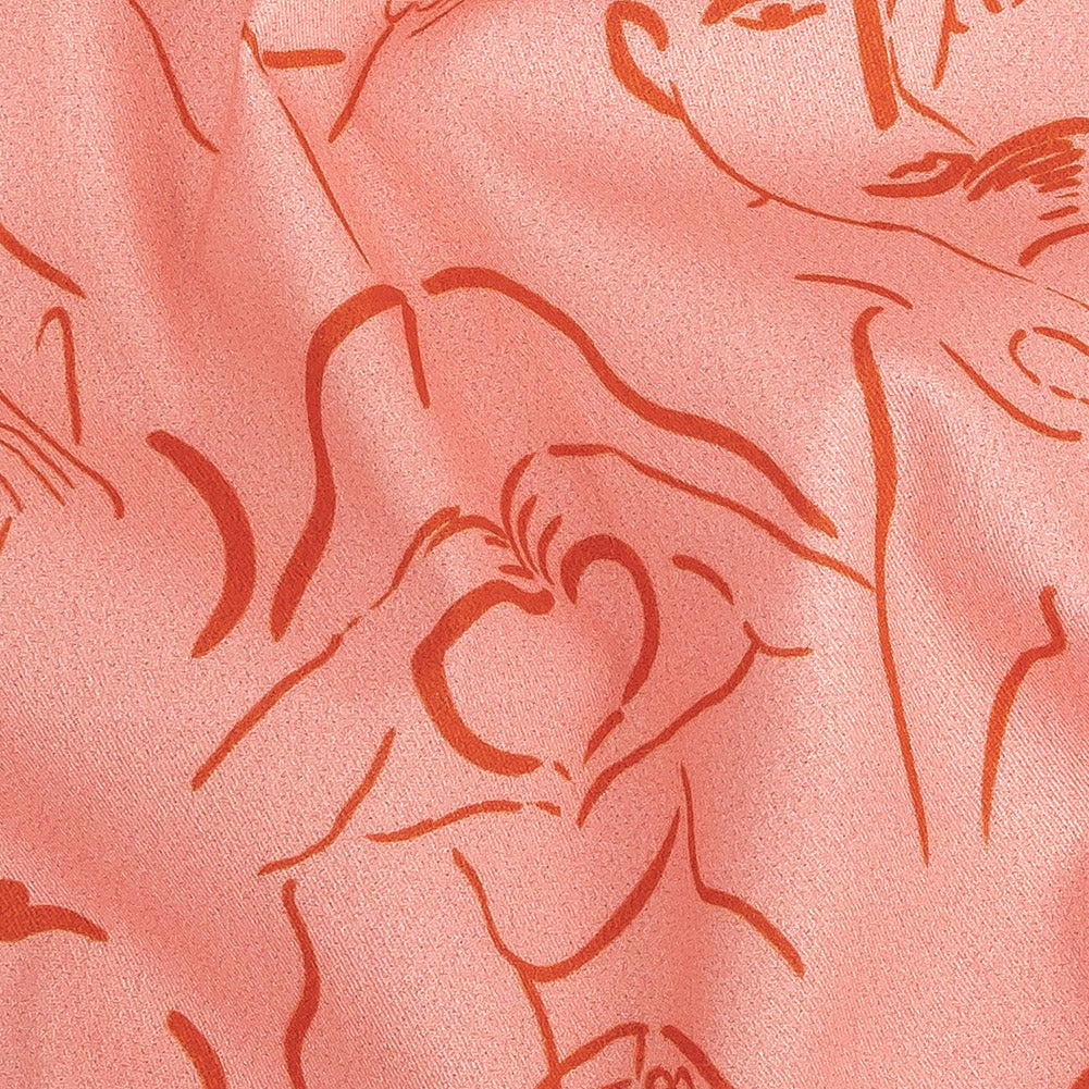 Mood Exclusive Pink Language of Love Stretch Brushed Cotton Twill Detail Mood Exclusive Pink Language of Love Stretch Brushed Cotton Twill Detail