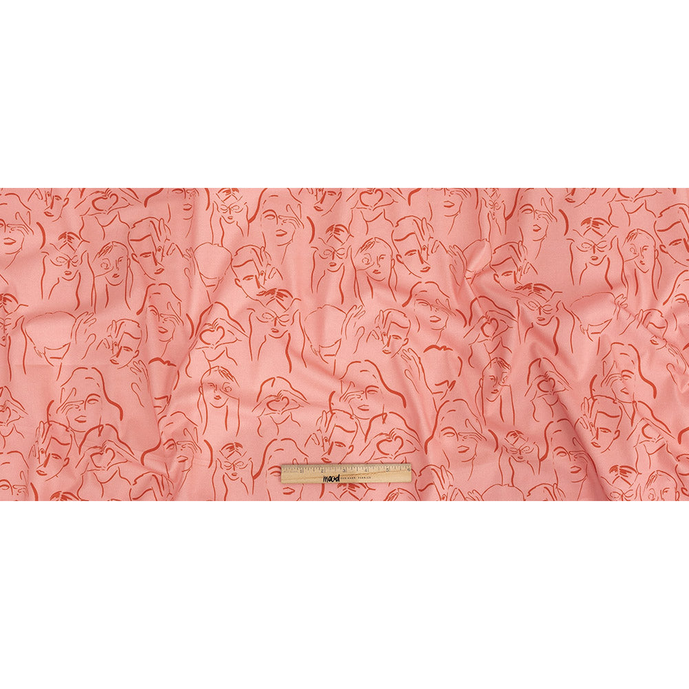 Mood Exclusive Pink Language of Love Stretch Brushed Cotton Twill Full Mood Exclusive Pink Language of Love Stretch Brushed Cotton Twill Full