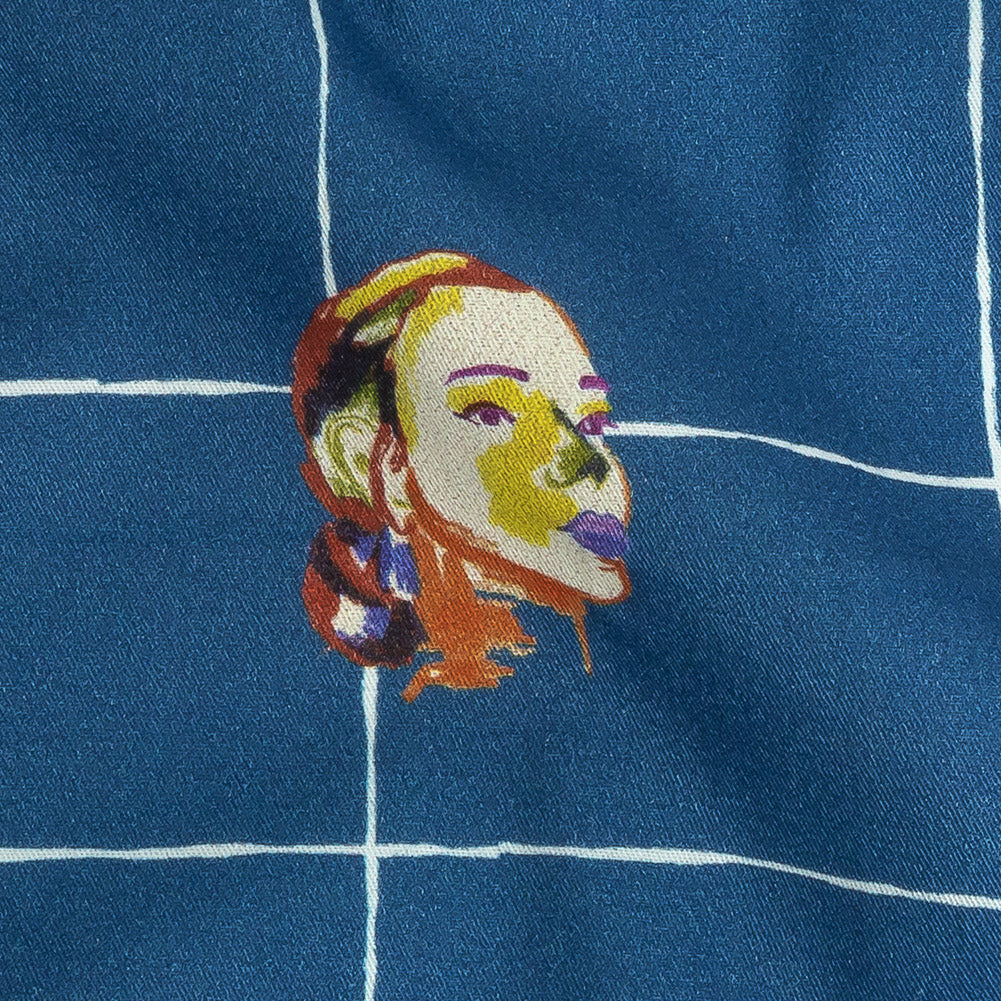 Mood Exclusive Bright Blue Outside the Box Stretch Brushed Cotton Twill Detail Mood Exclusive Bright Blue Outside the Box Stretch Brushed Cotton Twill Detail