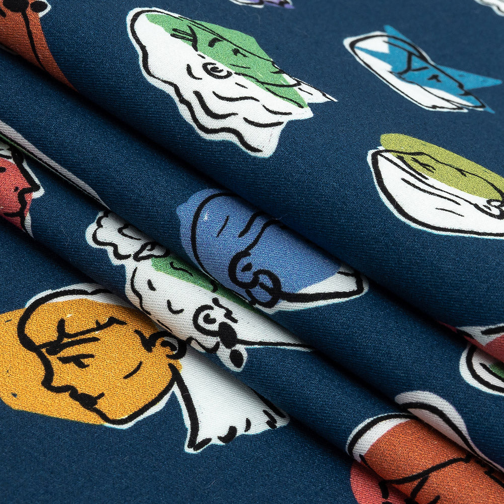 Mood Exclusive Bright Navy Face the Facts Stretch Brushed Cotton Twill Folded Mood Exclusive Bright Navy Face the Facts Stretch Brushed Cotton Twill Folded