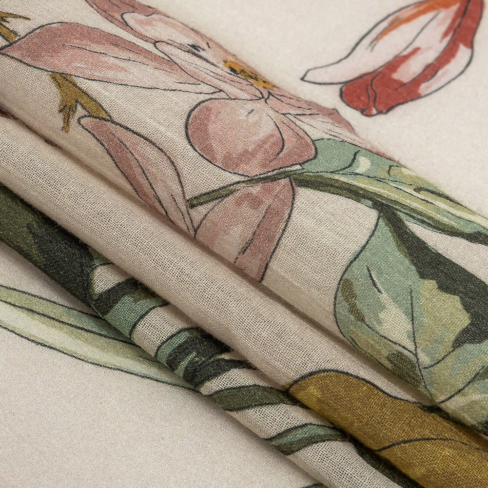 Mood Exclusive Beige Verdant Investigation Crinkled Cotton Voile Folded Mood Exclusive Beige Verdant Investigation Crinkled Cotton Voile Folded