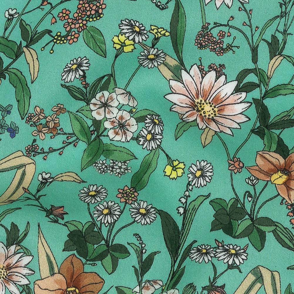 Mood Exclusive Aqua Garden of Gems Cotton Voile Detail Mood Exclusive Aqua Garden of Gems Cotton Voile Detail