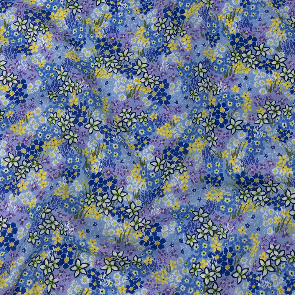 Mood Exclusive Sky Blue Forget Me Not Flourishes Cotton Voile Mood Exclusive Sky Blue Forget Me Not Flourishes Cotton Voile