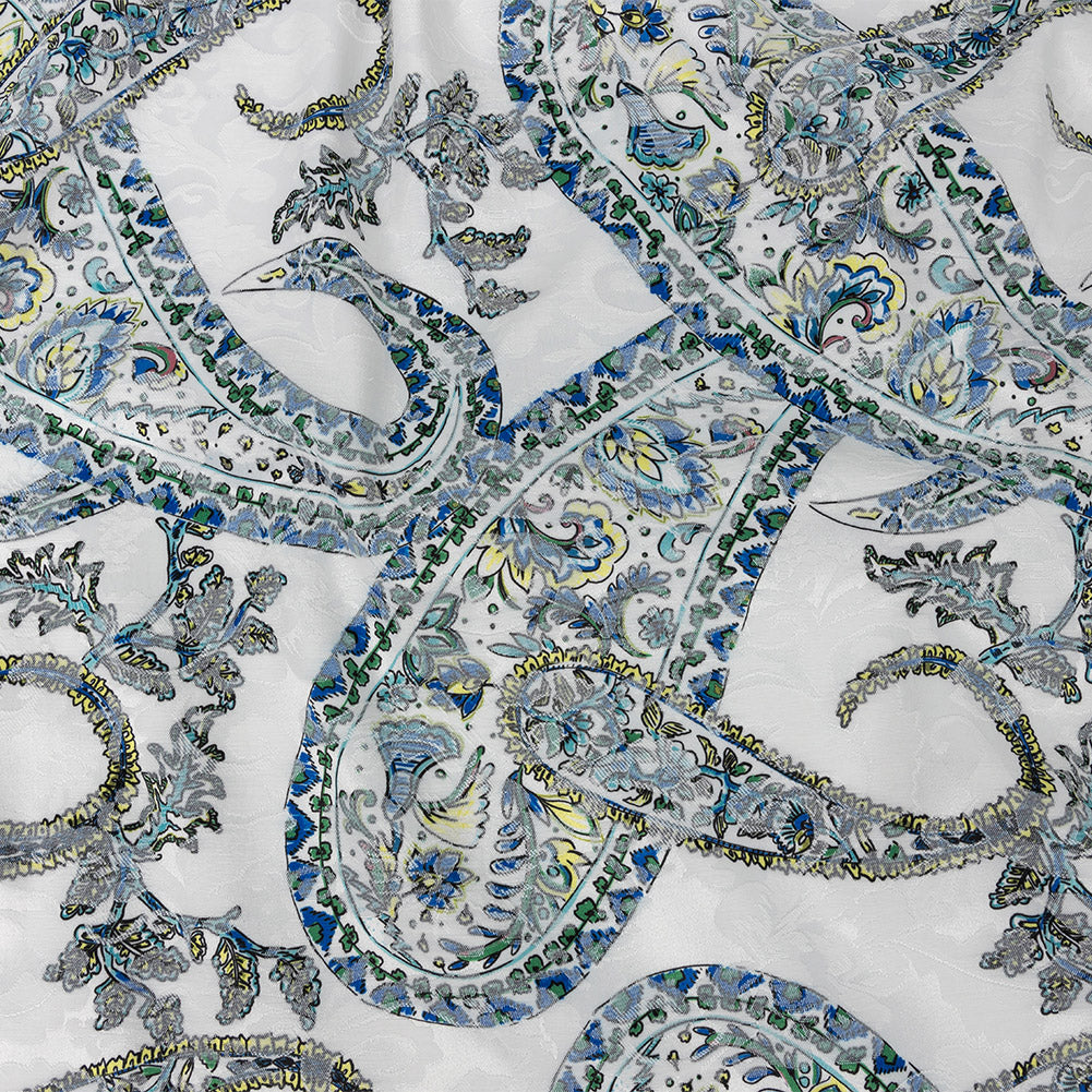 Stretch Floral Jacquard Print - Blue Paisley - Mood Exclusive Stratagem Sophistication Stretch Floral Jacquard Print - Blue Paisley - Mood Exclusive Stratagem Sophistication