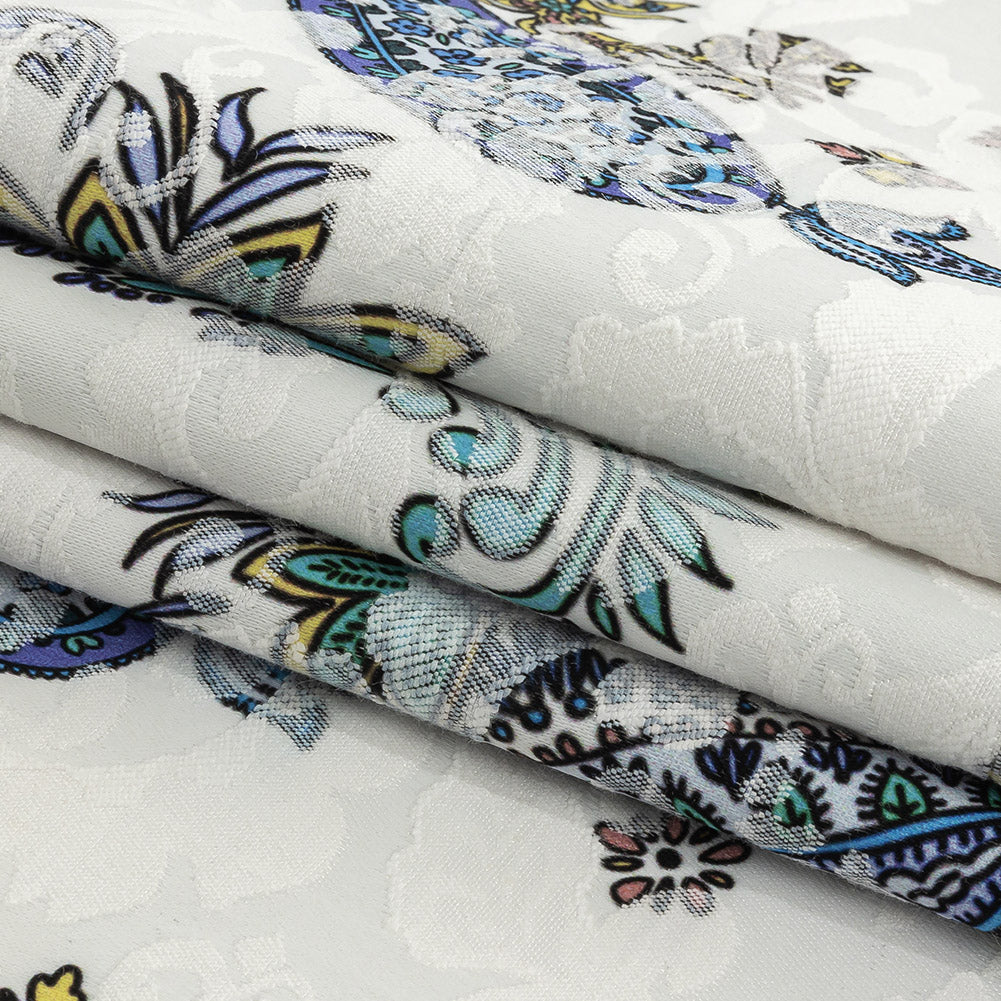 Stretch Floral Jacquard Print - Navy Paisley - Mood Exclusive Memorable Motifs Folded Stretch Floral Jacquard Print - Navy Paisley - Mood Exclusive Memorable Motifs Folded