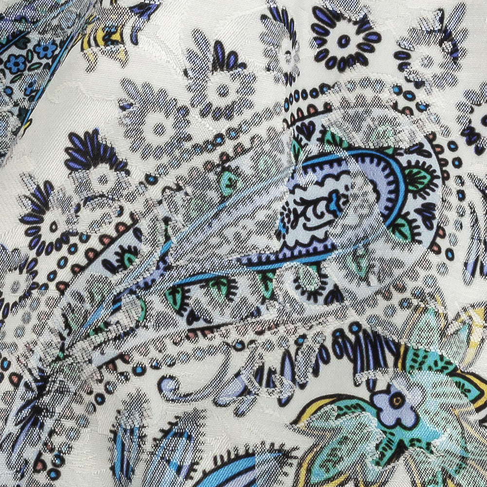 Stretch Floral Jacquard Print - Navy Paisley - Mood Exclusive Memorable Motifs Detail Stretch Floral Jacquard Print - Navy Paisley - Mood Exclusive Memorable Motifs Detail