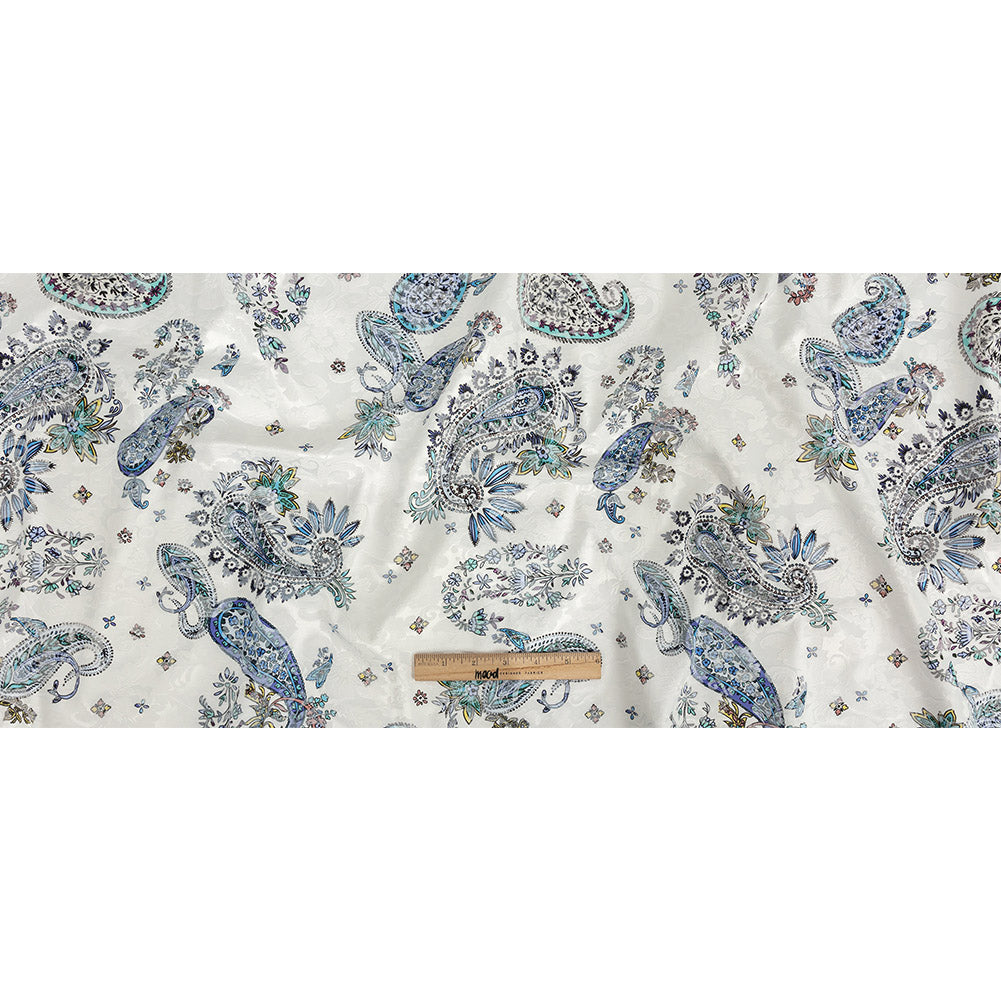Stretch Floral Jacquard Print - Navy Paisley - Mood Exclusive Memorable Motifs Full Stretch Floral Jacquard Print - Navy Paisley - Mood Exclusive Memorable Motifs Full