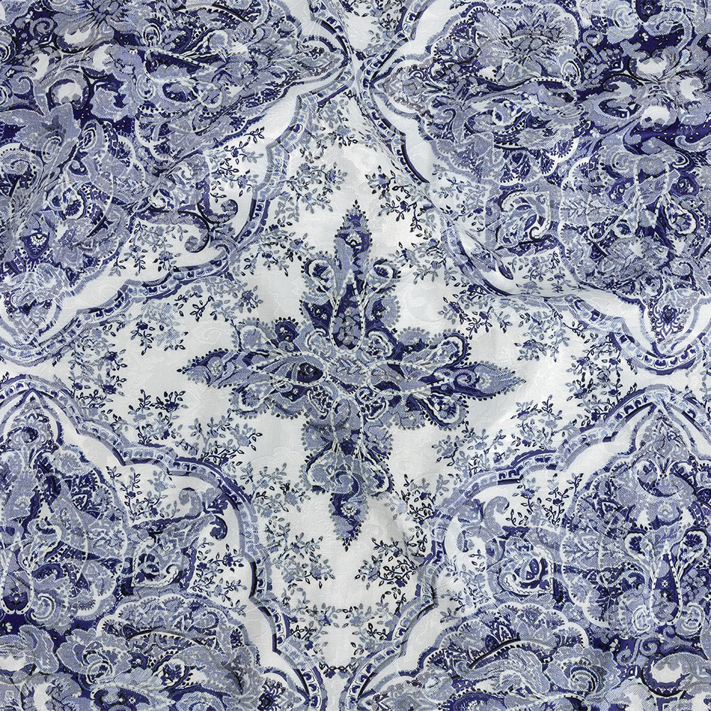 Mood Exclusive Navy Blossoming Embellishments Printed Stretch Floral Jacquard Mood Exclusive Navy Blossoming Embellishments Printed Stretch Floral Jacquard