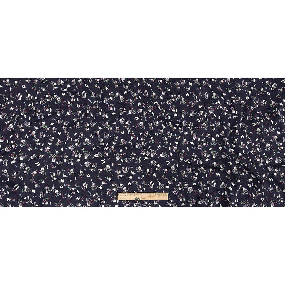 Stretch Cotton Twill Print - Midnight Navy and White Dandelion Floral - Mood Exclusive Feeling Dandy Full Stretch Cotton Twill Print - Midnight Navy and White Dandelion Floral - Mood Exclusive Feeling Dandy Full