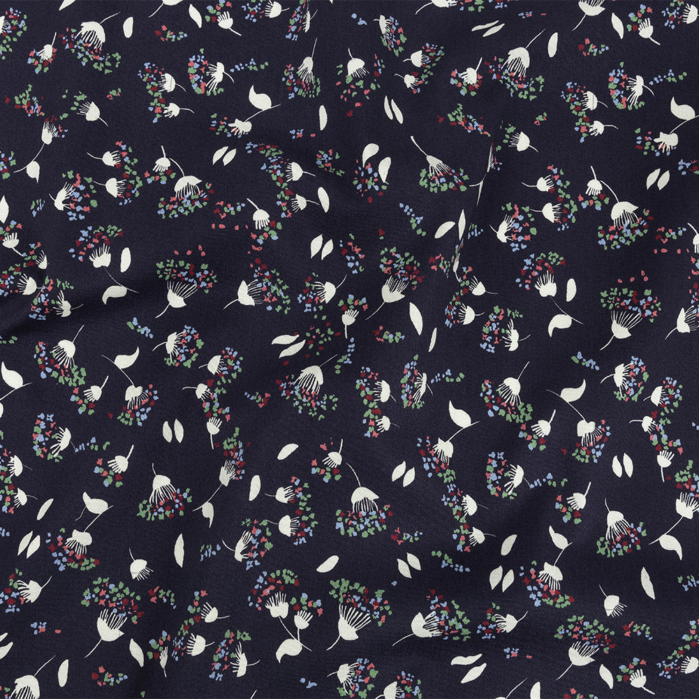Stretch Cotton Twill Print - Midnight Navy and White Dandelion Floral - Mood Exclusive Feeling Dandy Stretch Cotton Twill Print - Midnight Navy and White Dandelion Floral - Mood Exclusive Feeling Dandy