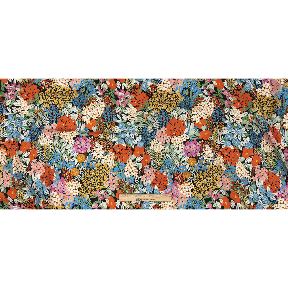 Cotton Stretch Twill Print - Black Floral - Mood Exclusive Bunches 0' Blooms Full Cotton Stretch Twill Print - Black Floral - Mood Exclusive Bunches 0' Blooms Full