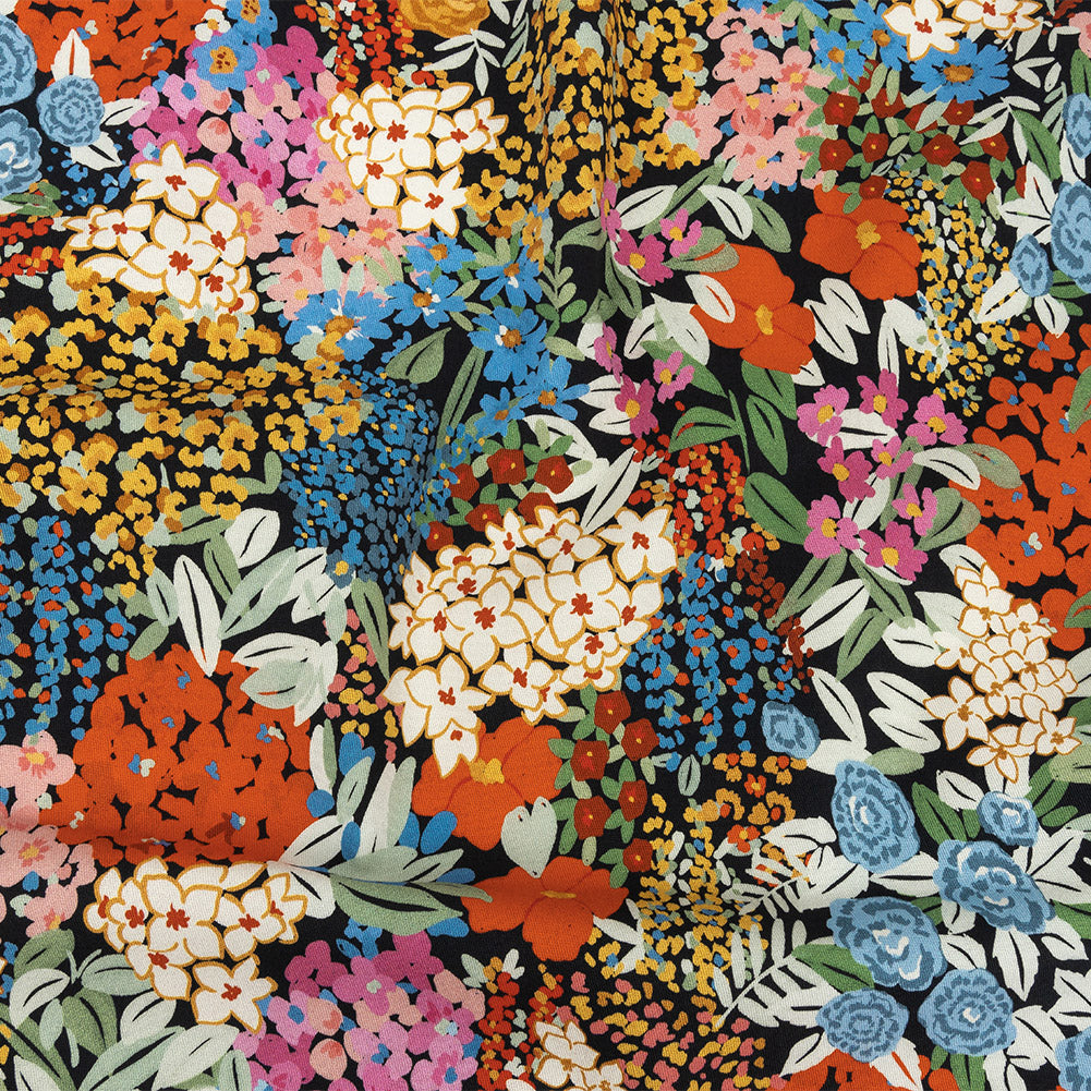 Cotton Stretch Twill Print - Black Floral - Mood Exclusive Bunches 0' Blooms Cotton Stretch Twill Print - Black Floral - Mood Exclusive Bunches 0' Blooms