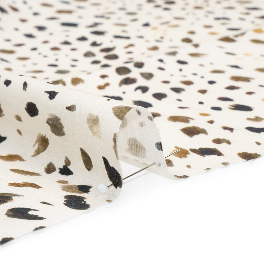 Cotton Poplin - Cream and Brown Animal Spots - Mood Exclusive Dappled Daring Print Detail Cotton Poplin - Cream and Brown Animal Spots - Mood Exclusive Dappled Daring Print Detail