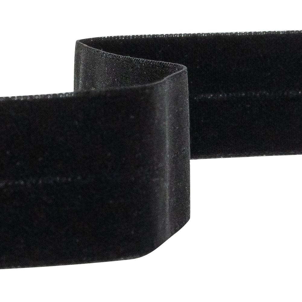 Italian Black Foldover Stretch Tape - 0.875" Detail Italian Black Foldover Stretch Tape - 0.875" Detail