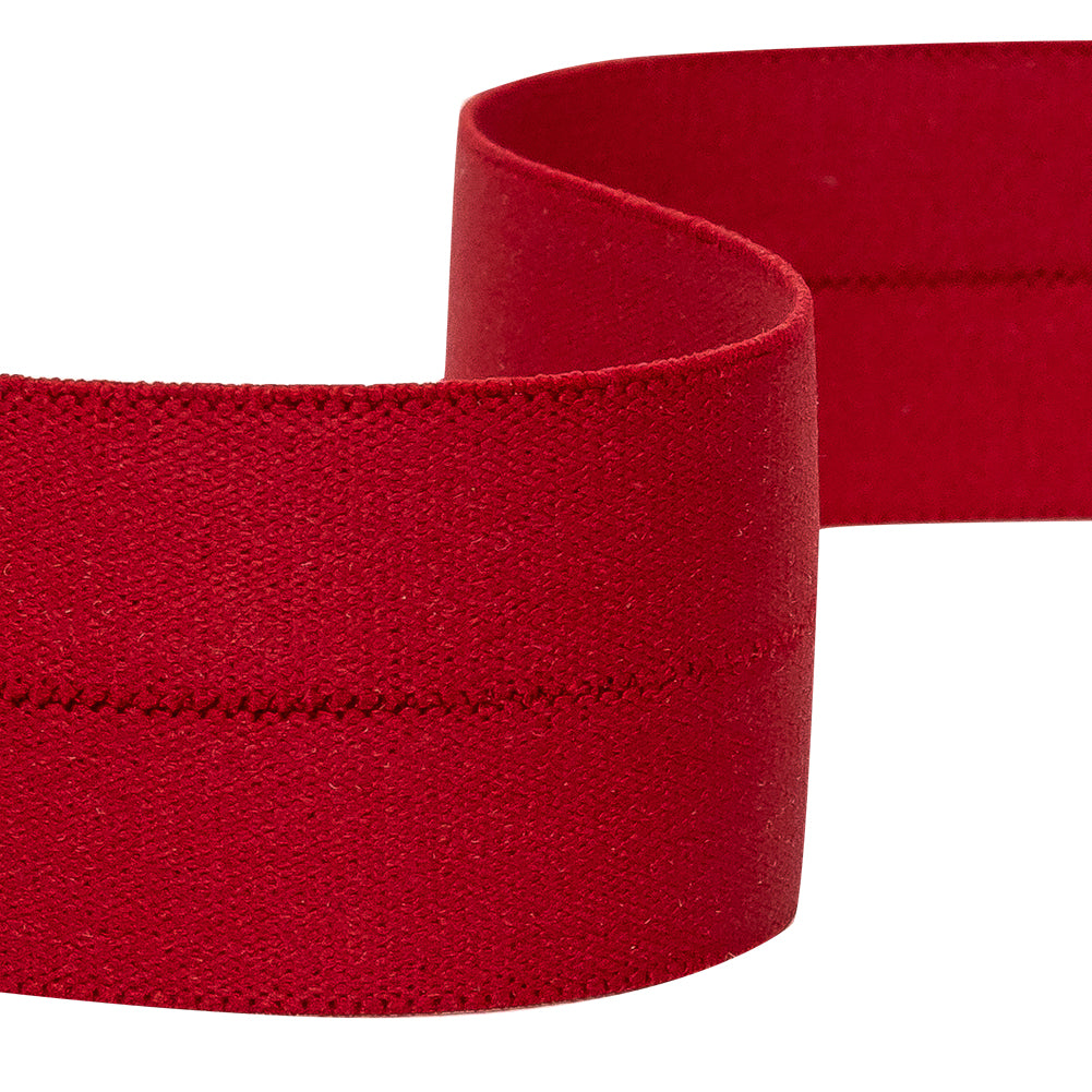 Italian Red Foldover Elastic Trim - 1.2" Detail Italian Red Foldover Elastic Trim - 1.2" Detail