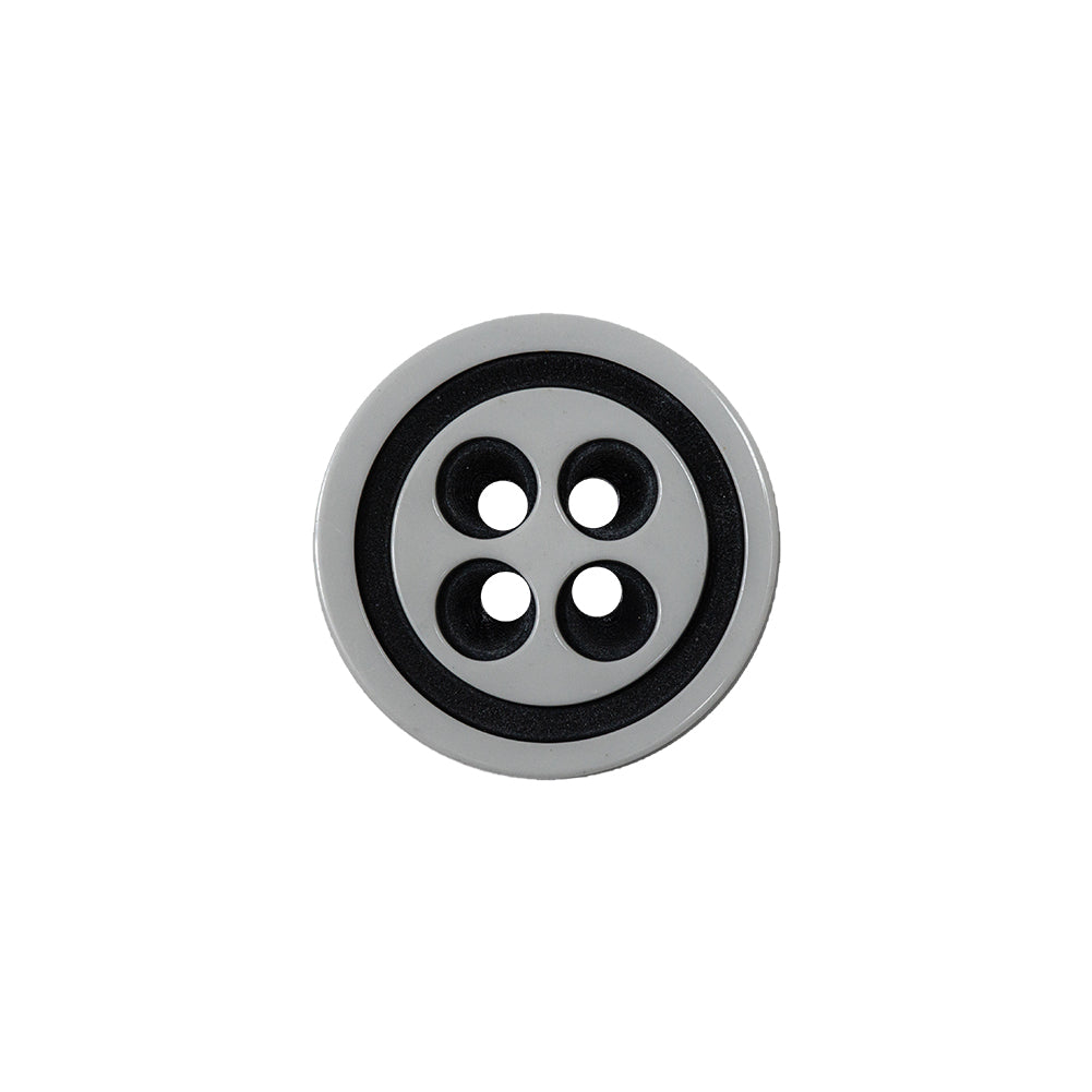 Black and White Bold 4-Hole Plastic Button - 28L/18mm Black and White Bold 4-Hole Plastic Button - 28L/18mm