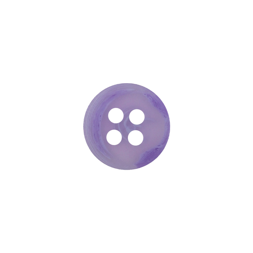Transparent and Lilac Swirl 4-Hole Low Convex Top Button - 20L/12.5mm Transparent and Lilac Swirl 4-Hole Low Convex Top Button - 20L/12.5mm