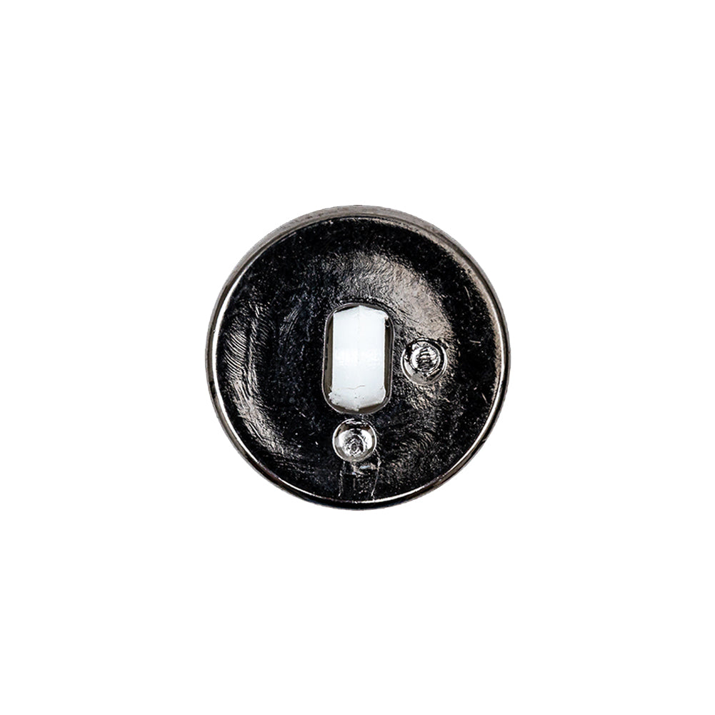 White and Gunmetal 2-Piece Faceted Shank Back Button - 30L/19mm Detail White and Gunmetal 2-Piece Faceted Shank Back Button - 30L/19mm Detail