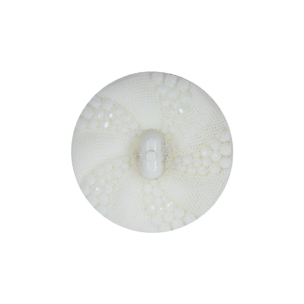 White 2-Sided Bevel Cut Shank Back Plastic Button - 36L/23mm Detail White 2-Sided Bevel Cut Shank Back Plastic Button - 36L/23mm Detail