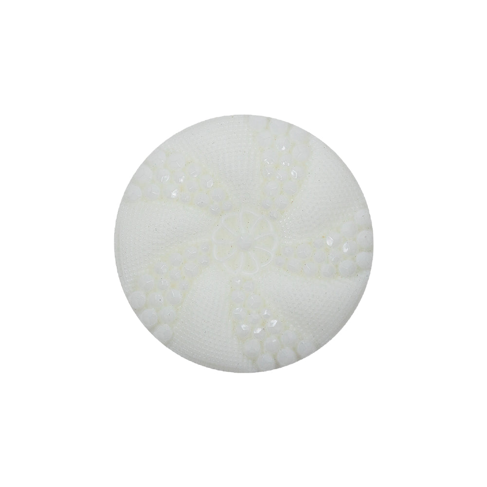 White 2-Sided Bevel Cut Shank Back Plastic Button - 36L/23mm White 2-Sided Bevel Cut Shank Back Plastic Button - 36L/23mm