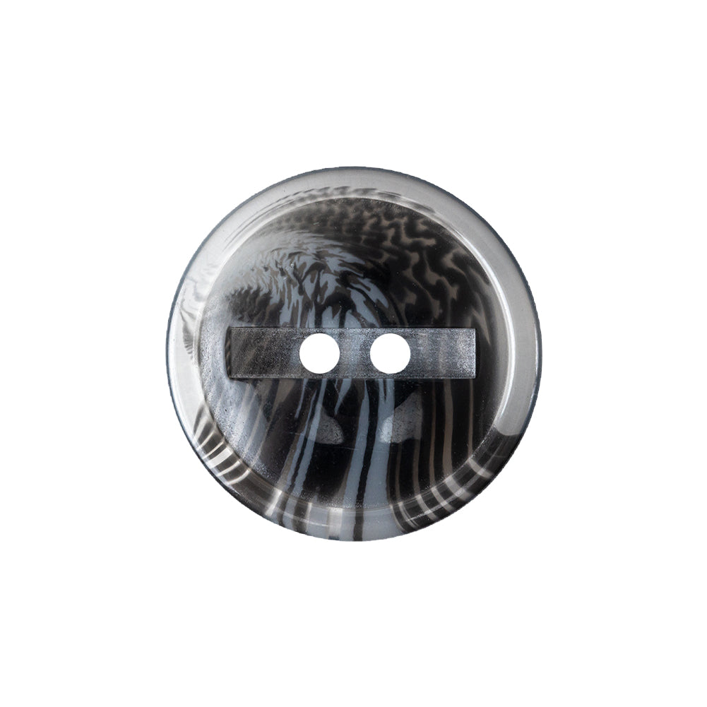 Gray and Phantom Black Translucent Swirl 2-Hole Channel Style Plastic Button - 36L/23mm Gray and Phantom Black Translucent Swirl 2-Hole Channel Style Plastic Button - 36L/23mm
