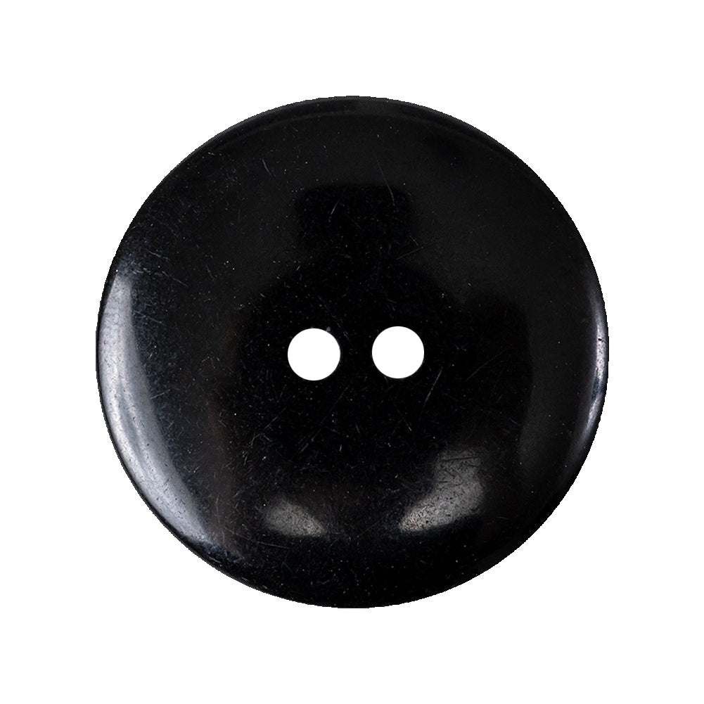 Carbon Black 2-Hole Channel Style Plastic Button - 44L/28mm Detail Carbon Black 2-Hole Channel Style Plastic Button - 44L/28mm Detail