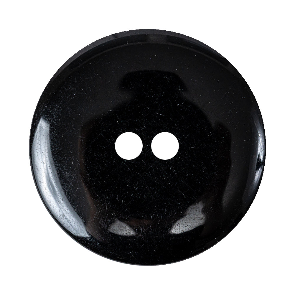 Carbon Black 2-Hole Channel Style Plastic Button - 54L/34mm Detail Carbon Black 2-Hole Channel Style Plastic Button - 54L/34mm Detail