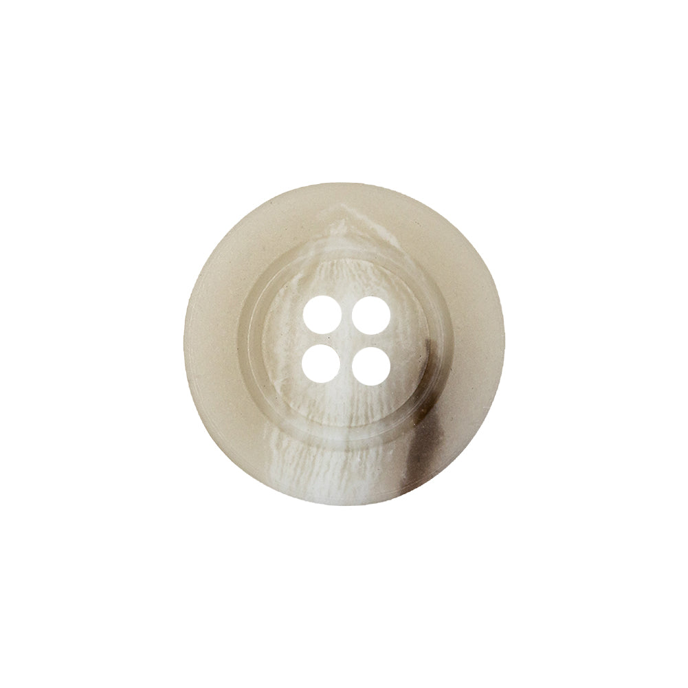 Buff, Sand and Sepia Wide Rimmed 4-Hole Plastic Button - 32L/20mm Buff, Sand and Sepia Wide Rimmed 4-Hole Plastic Button - 32L/20mm