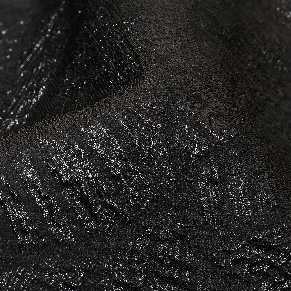 Metallic Black Abstract Hatching Luxury Brocade Detail Metallic Black Abstract Hatching Luxury Brocade Detail