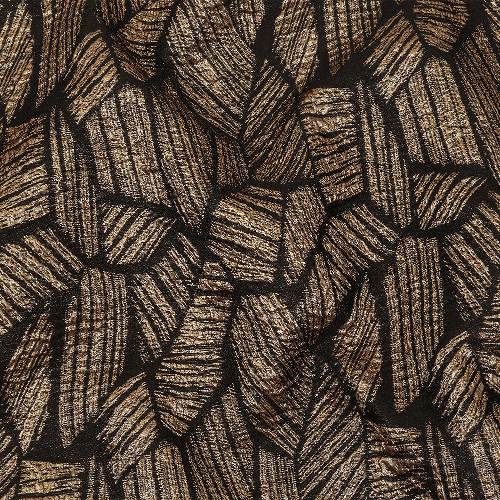 Metallic Gold and Black Abstract Hatching Luxury Brocade Metallic Gold and Black Abstract Hatching Luxury Brocade