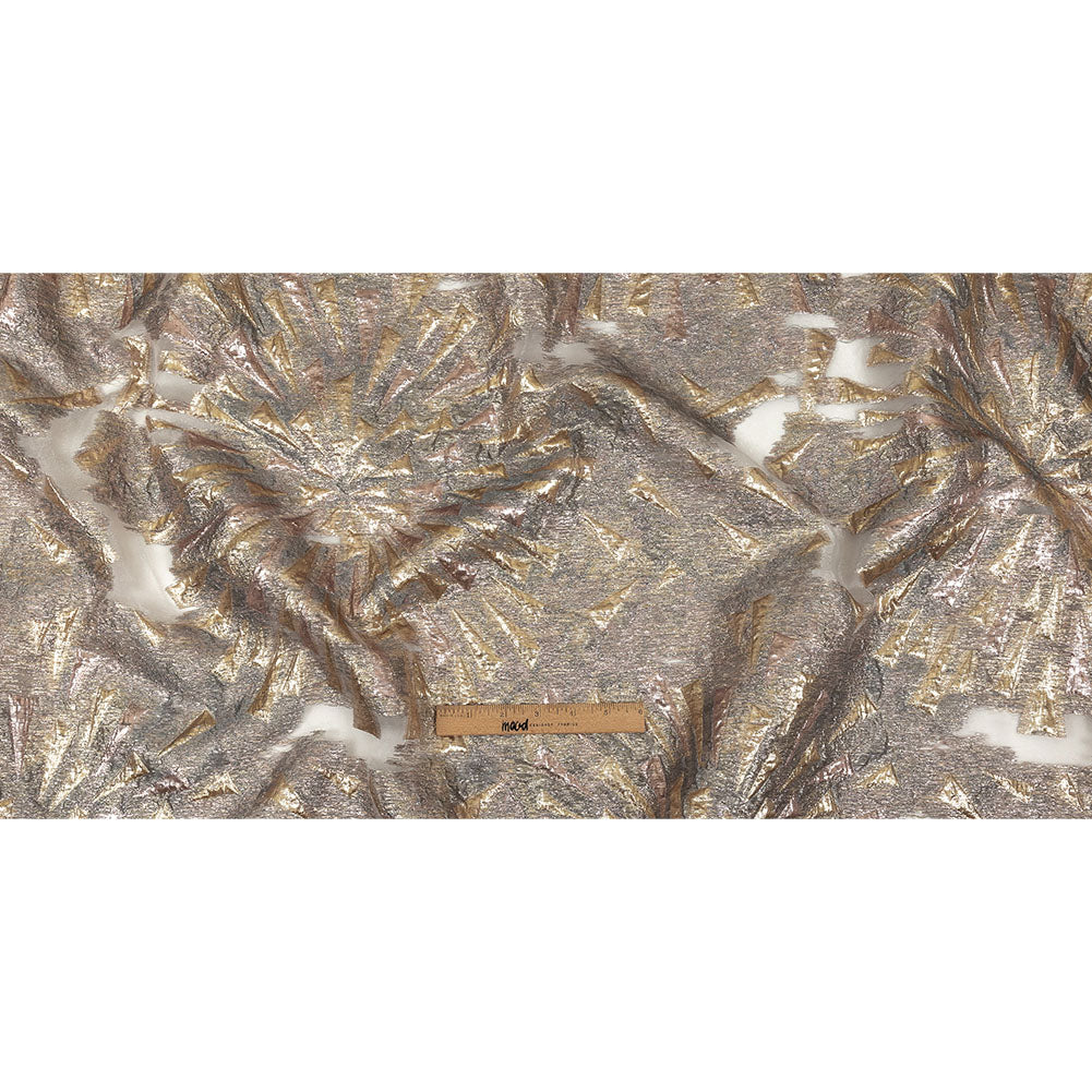 Metallic Rose and Gold Shattered Glass Luxury Burnout Brocade Full Metallic Rose and Gold Shattered Glass Luxury Burnout Brocade Full