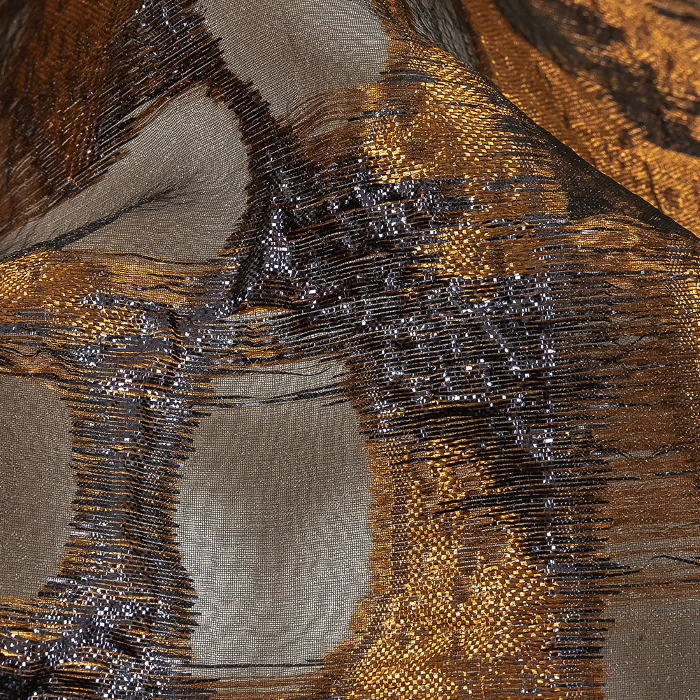 Metallic Copper and Navy Abstract Luxury Burnout Brocade Detail Metallic Copper and Navy Abstract Luxury Burnout Brocade Detail