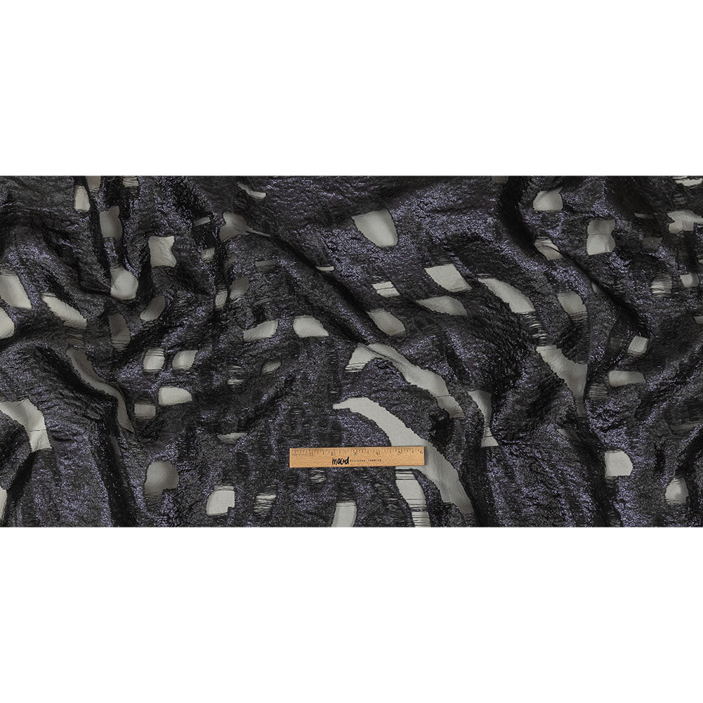 Metallic Navy and Black Abstract Luxury Burnout Brocade Full Metallic Navy and Black Abstract Luxury Burnout Brocade Full