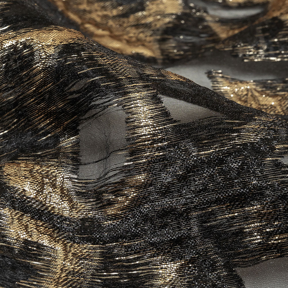 Metallic Gold and Black Abstract Luxury Burnout Brocade Detail Metallic Gold and Black Abstract Luxury Burnout Brocade Detail
