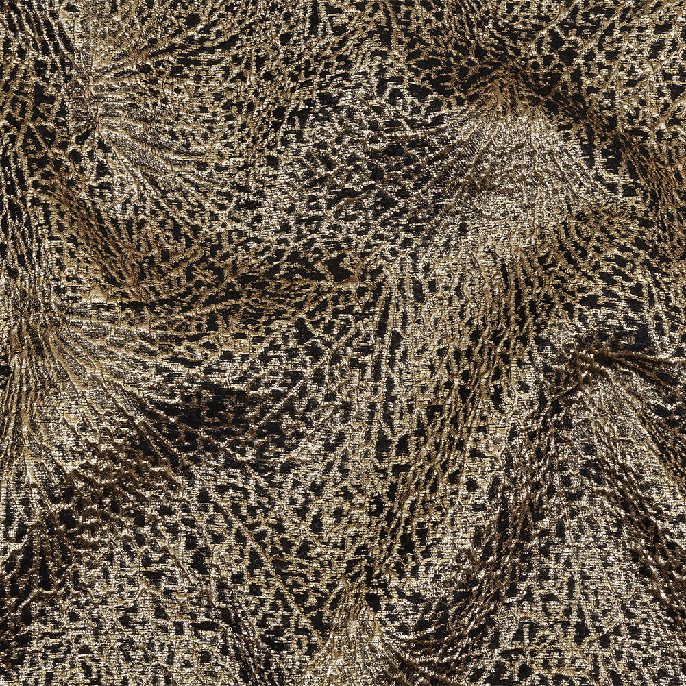 Metallic Gold and Black Fanning Leaf Veins Luxury Brocade Metallic Gold and Black Fanning Leaf Veins Luxury Brocade