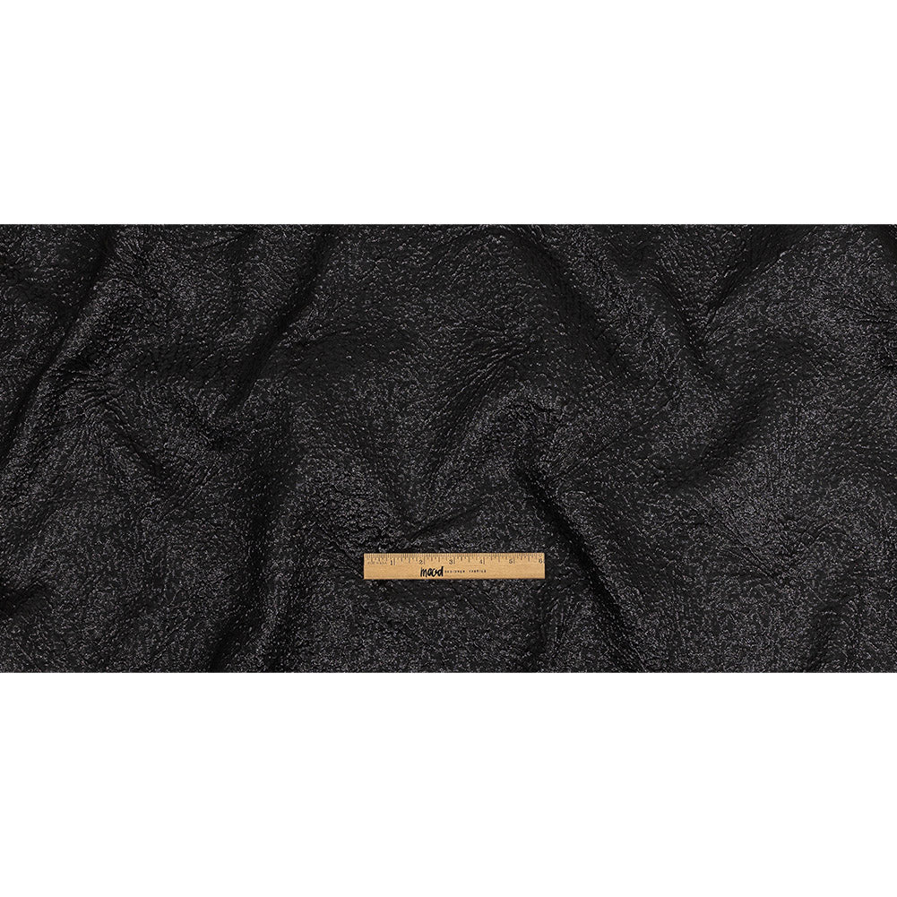 Metallic Black Fanning Leaf Veins Luxury Brocade Full Metallic Black Fanning Leaf Veins Luxury Brocade Full