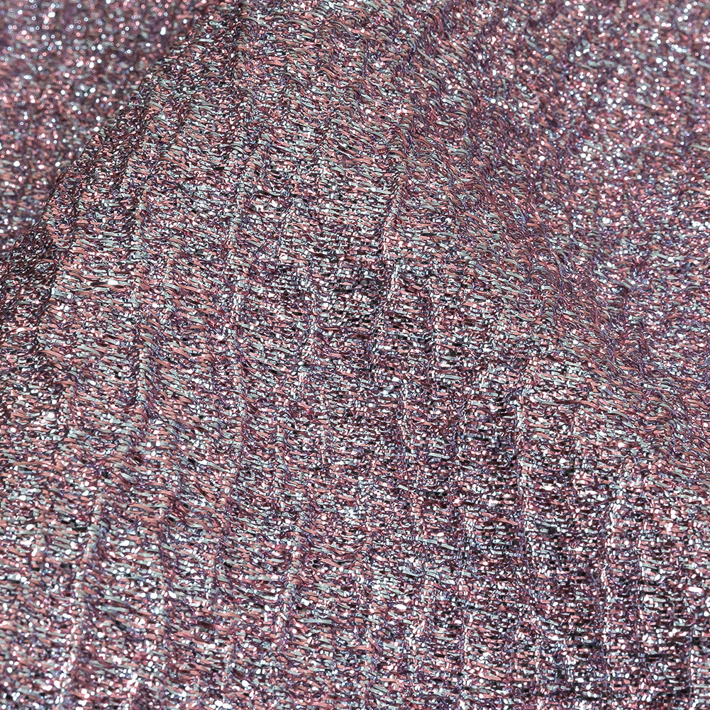 Metallic Light Blue and Pink Crackle Luxury Brocade with Smooth White Backing Detail Metallic Light Blue and Pink Crackle Luxury Brocade with Smooth White Backing Detail