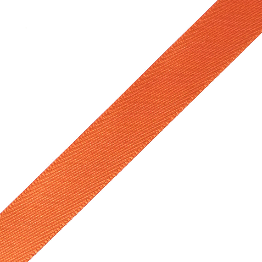 Orange Single Face Satin Ribbon - 0.375" Detail Orange Single Face Satin Ribbon - 0.375" Detail