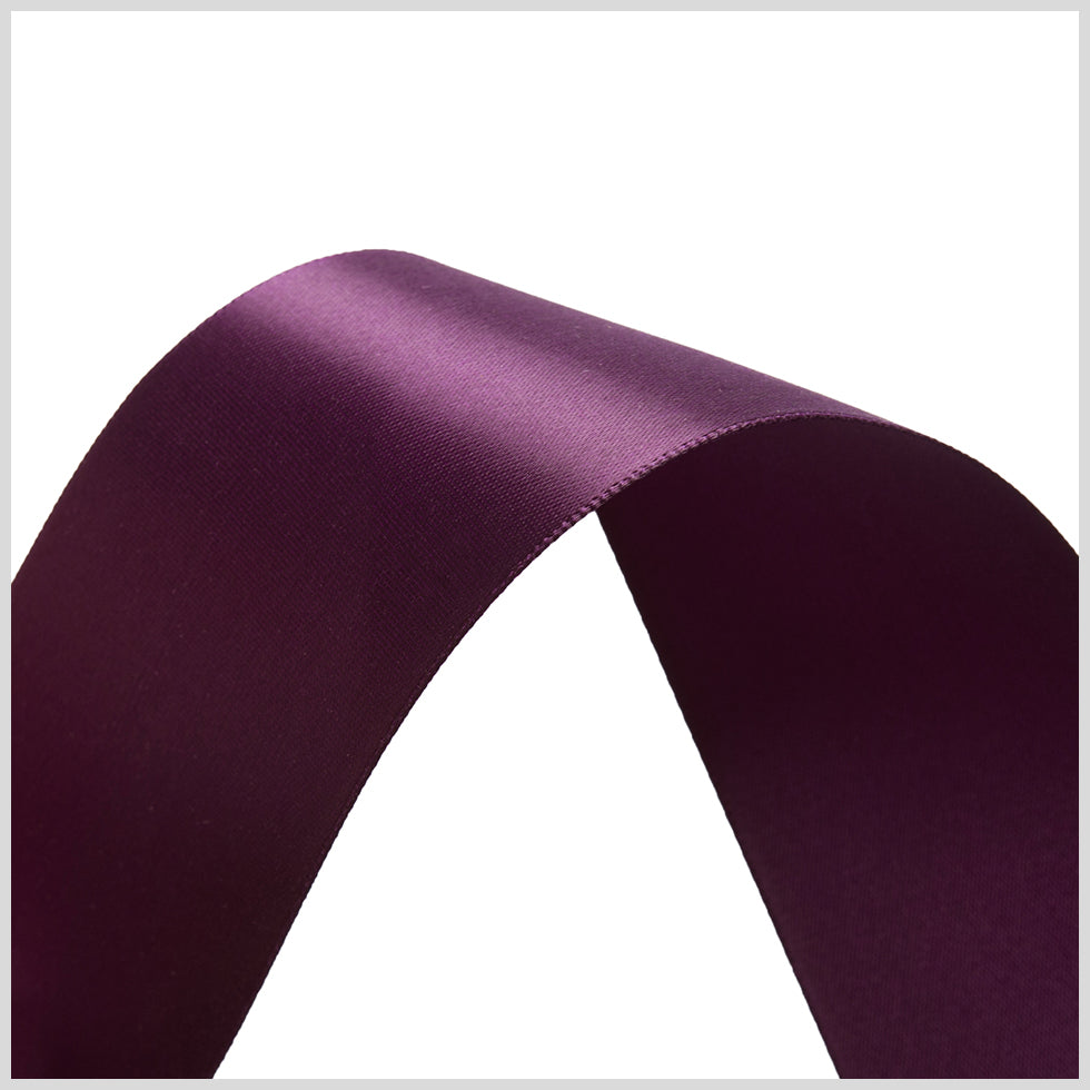 1.5" Deep Plum Single Face Satin Ribbon Detail 1.5" Deep Plum Single Face Satin Ribbon Detail