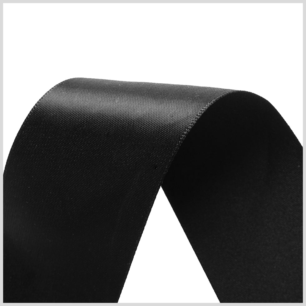 1.5" Black Single Face Satin Ribbon Detail 1.5" Black Single Face Satin Ribbon Detail