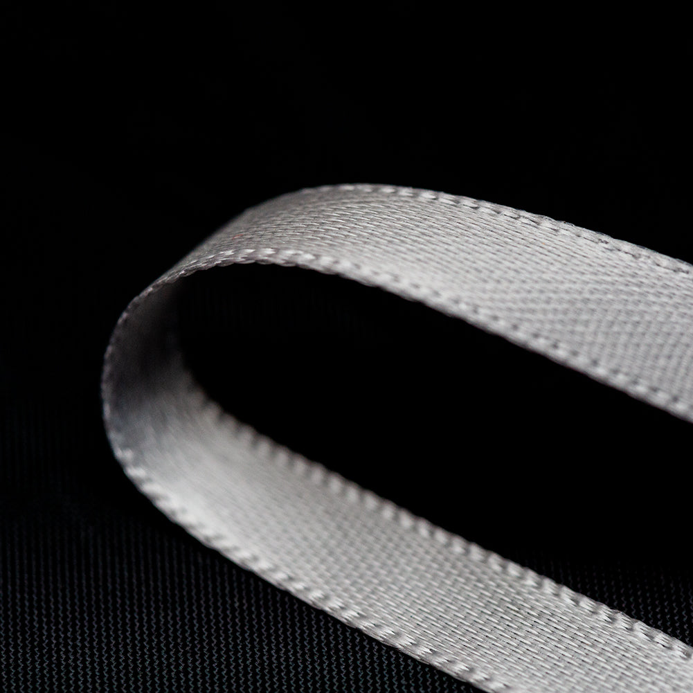 1/4" Light Gray Double Face Satin Ribbon Detail 1/4" Light Gray Double Face Satin Ribbon Detail