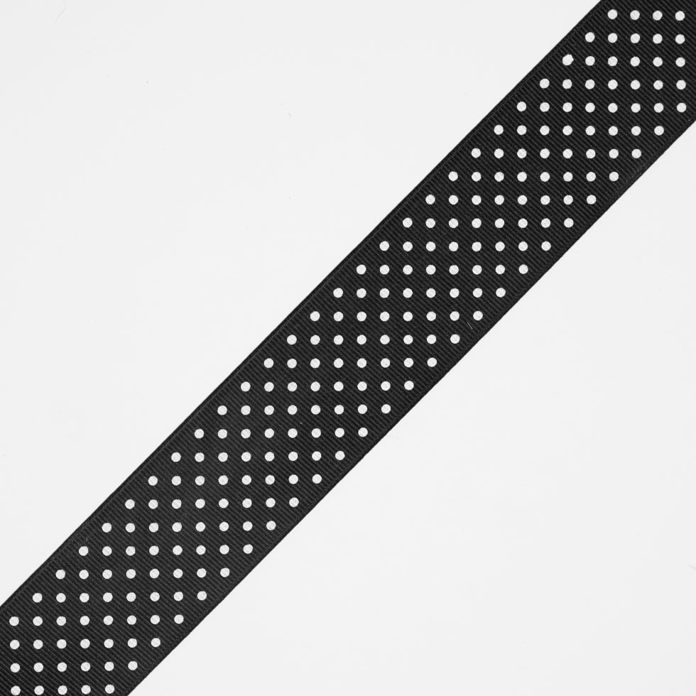 Black Polka Dot Grosgrain Ribbon Black Polka Dot Grosgrain Ribbon