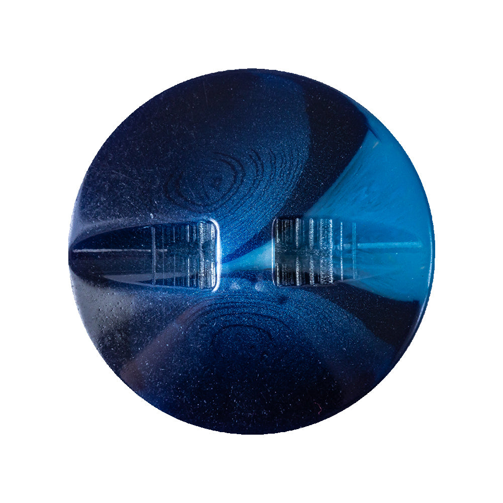 Deep Navy and Cerulean Abstract Self-Shank Back Plastic Button - 44L/28mm Detail Deep Navy and Cerulean Abstract Self-Shank Back Plastic Button - 44L/28mm Detail