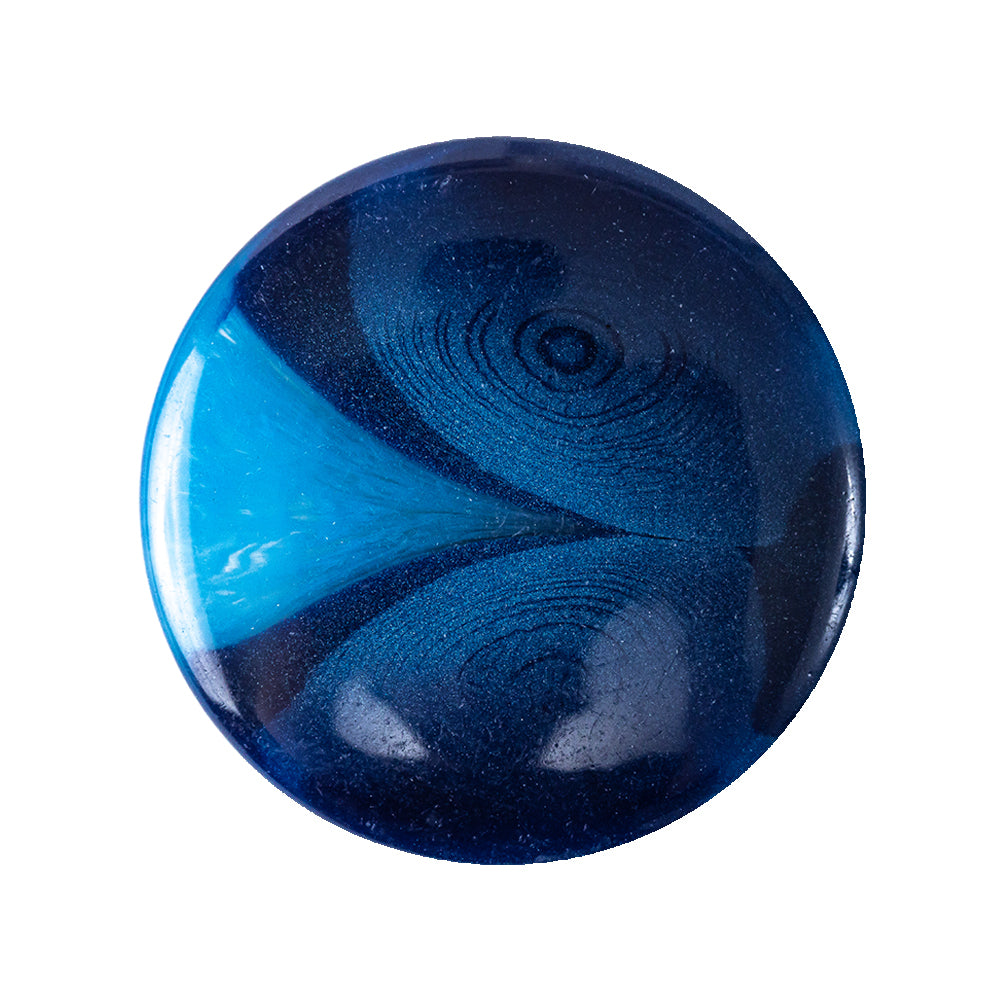 Deep Navy and Cerulean Abstract Self-Shank Back Plastic Button - 44L/28mm Deep Navy and Cerulean Abstract Self-Shank Back Plastic Button - 44L/28mm