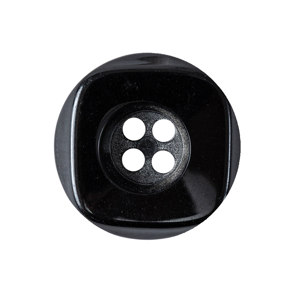 Black Deep-Set 4-Hole Plastic Button - 40L/25.5mm Black Deep-Set 4-Hole Plastic Button - 40L/25.5mm