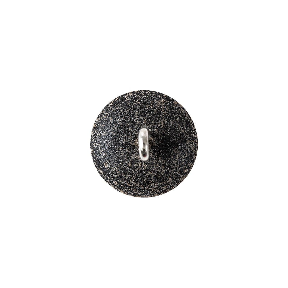 Italian Opal, White and Black Speckled Iridescent Shank Back Button - 22L/14mm Detail Italian Opal, White and Black Speckled Iridescent Shank Back Button - 22L/14mm Detail