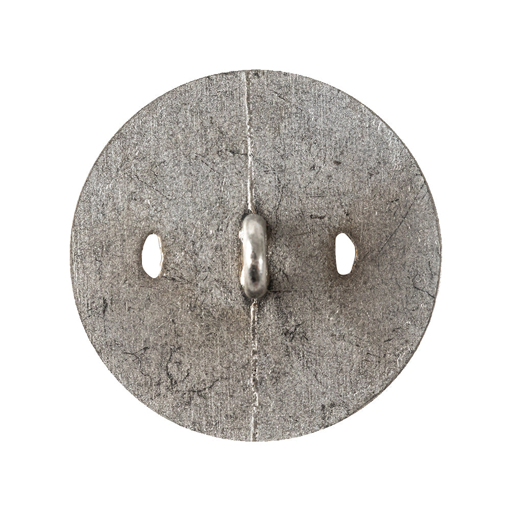 Italian Silver Faux Rope Textured Shank Back Metal Button - 44L/28mm Detail Italian Silver Faux Rope Textured Shank Back Metal Button - 44L/28mm Detail