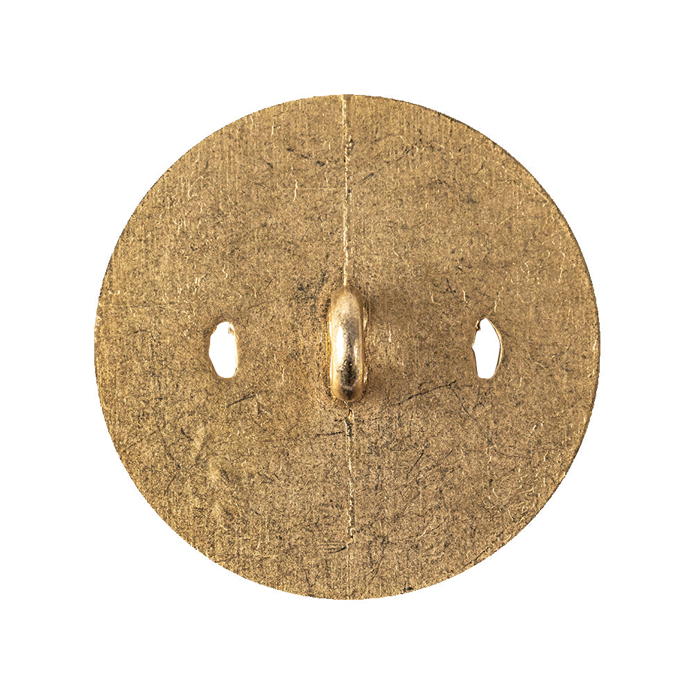 Italian Gold Faux Rope Textured Shank Back Metal Button - 44L/28mm Detail Italian Gold Faux Rope Textured Shank Back Metal Button - 44L/28mm Detail