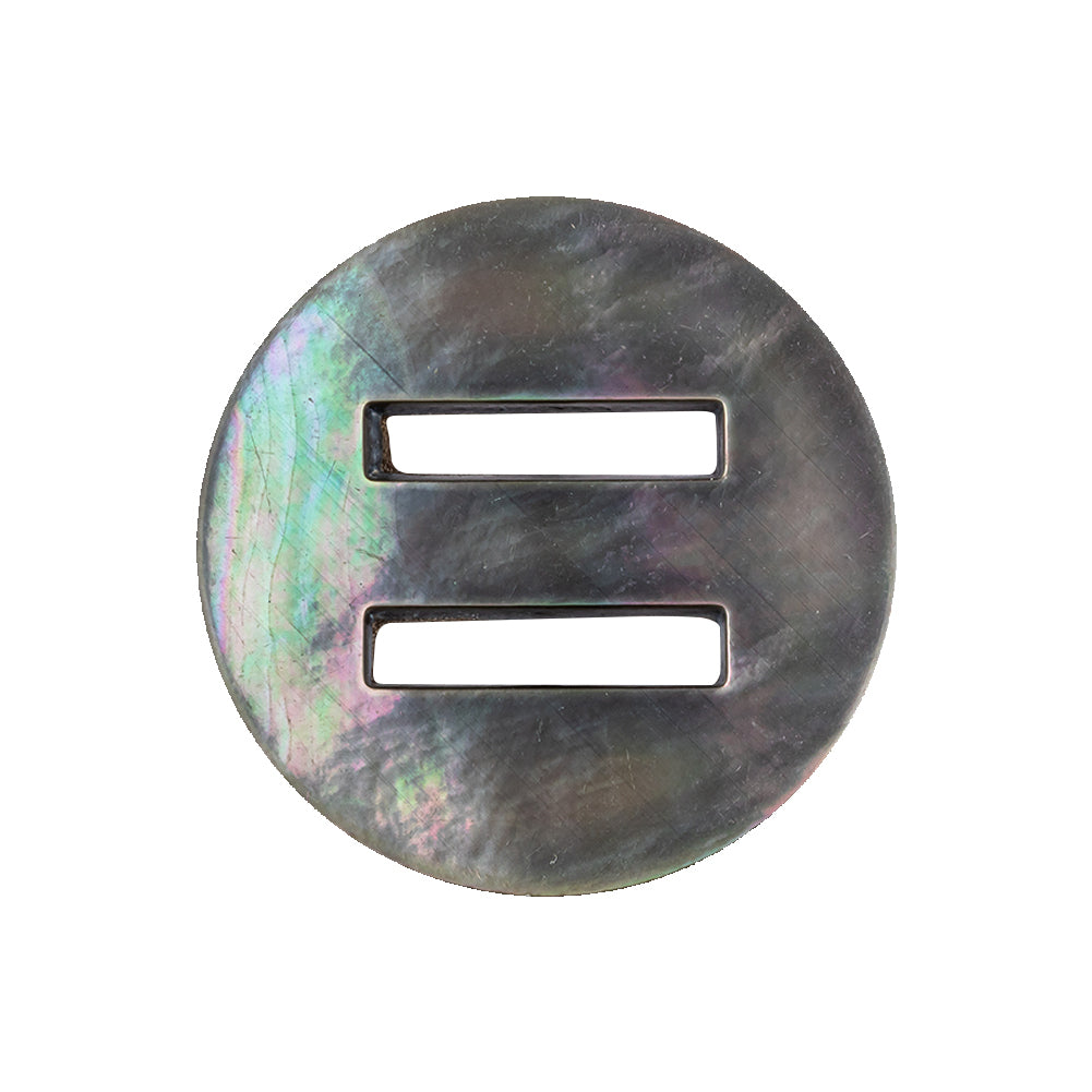 Imported Gray Mother of Pearl Slatted Shell Button - 40L/25.5mm Imported Gray Mother of Pearl Slatted Shell Button - 40L/25.5mm