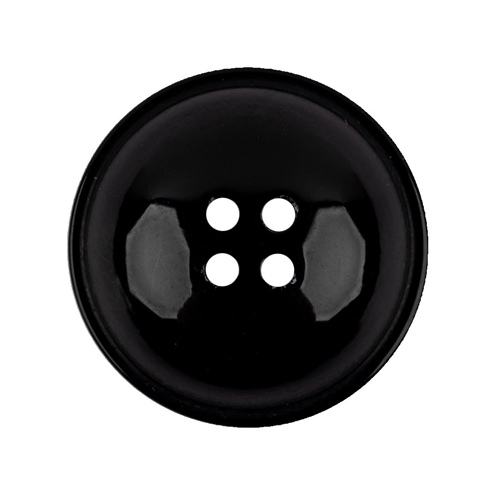 Italian Black Dome Shaped Dimensional 4-Hole Button - 44L/28mm Italian Black Dome Shaped Dimensional 4-Hole Button - 44L/28mm